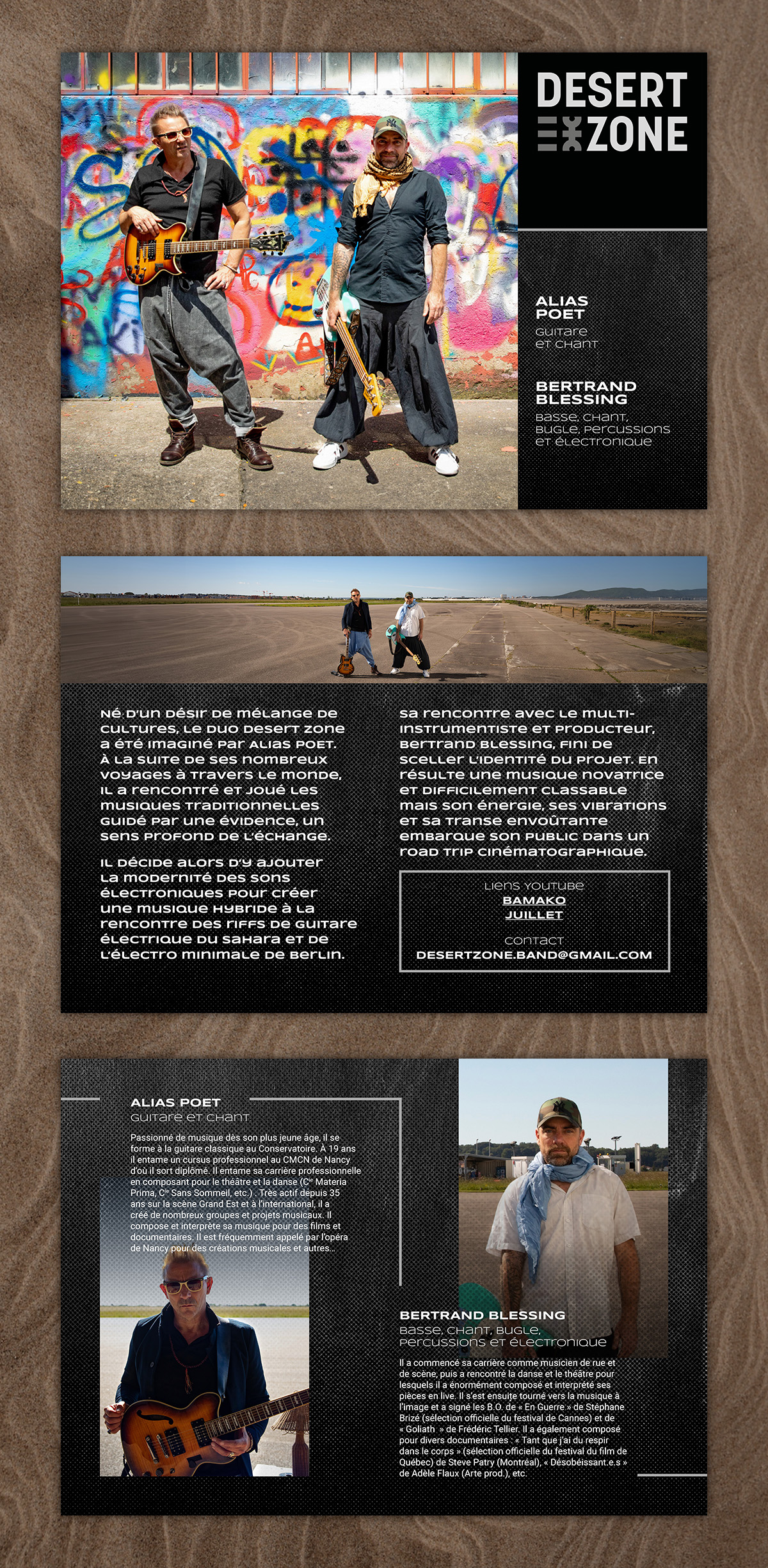 Pages du dossier de presse Desert Zone