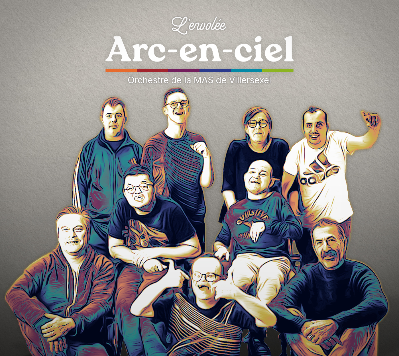 Logo Arc-en-ciel avec le groupe de l'orchestre